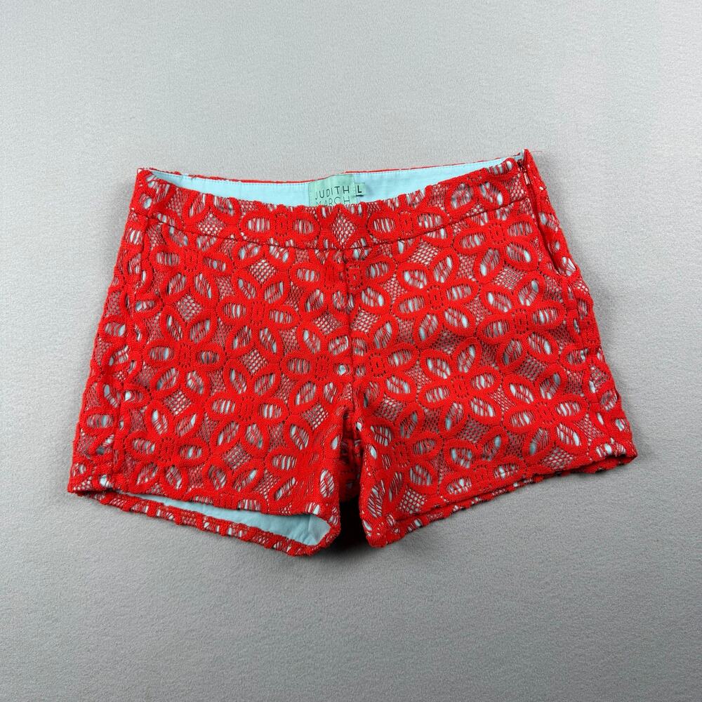Judith March Red Crochet Lace Shorts Large Y2K Boho - Large